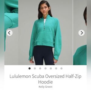 lululemon athletica Scuba Half-Zip Hoodie in Green